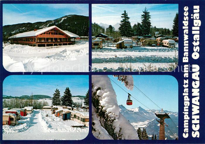 Schwangau Campingplatz am Bannwaldsee Winterlandschaft Bergbahn Alpenpanorama
