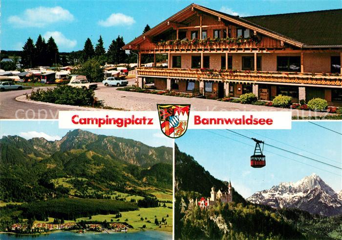 Schwangau Campingplatz am Bannwaldsee Bergbahn Alpenpanorama Schloss Fliegeraufn