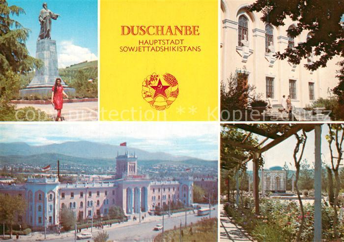 Duschanbe Rudaki Denkmal Firdoussi Bibliothek Aini Platz Park Hauptstadt Sowjett