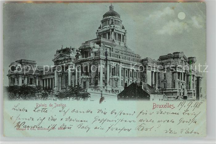 Bruxelles Bruessel Palais de Justice au clair de lune Justizpalast im Mondschein