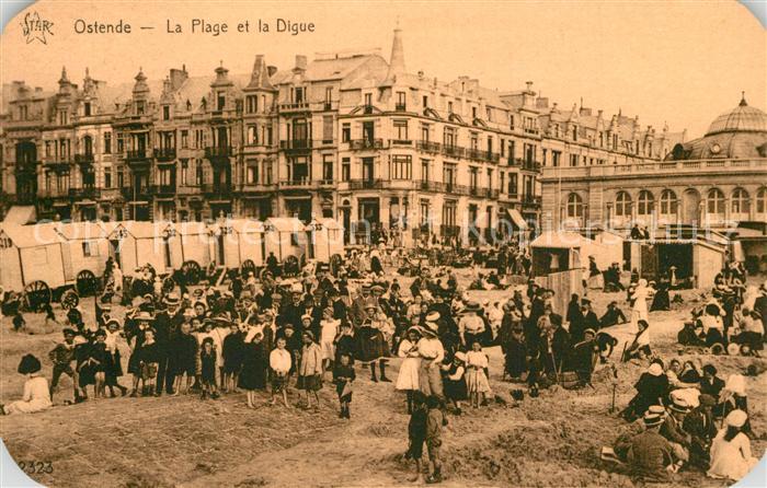 Ostende Oostende La Plage et la Digue Stempel