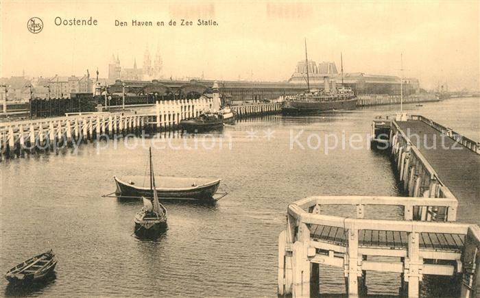 Oostende Ostende Den Haven en de Zee Statie