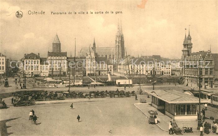 Ostende Oostende Panorama de la ville a la sortie de la gare