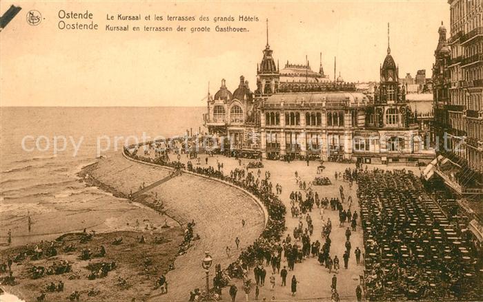Ostende Oostende Le Kursaal et les terrasses des Grands Hotels