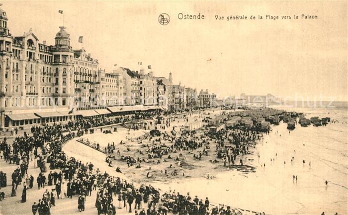 Ostende Oostende Vue Generale de la Plage vers le Palace