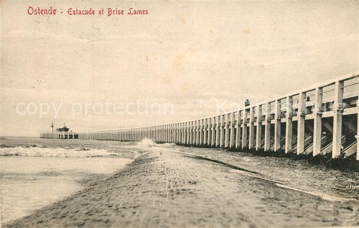 Ostende Oostende Estacade et Brise Lames