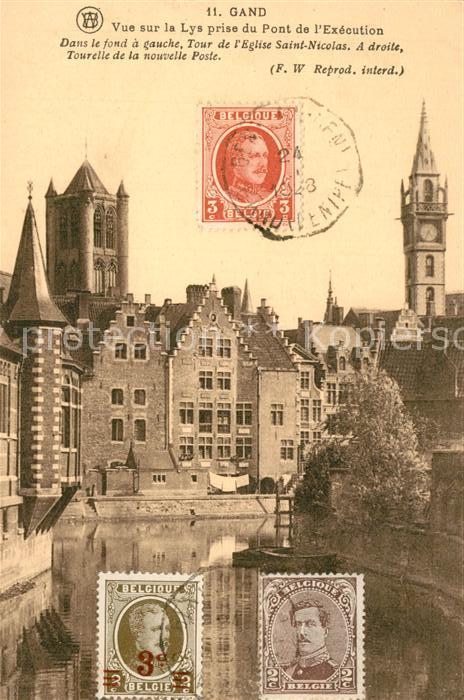 Gand Belgien Vue sur la Lys prise du Pont de l'Exécution