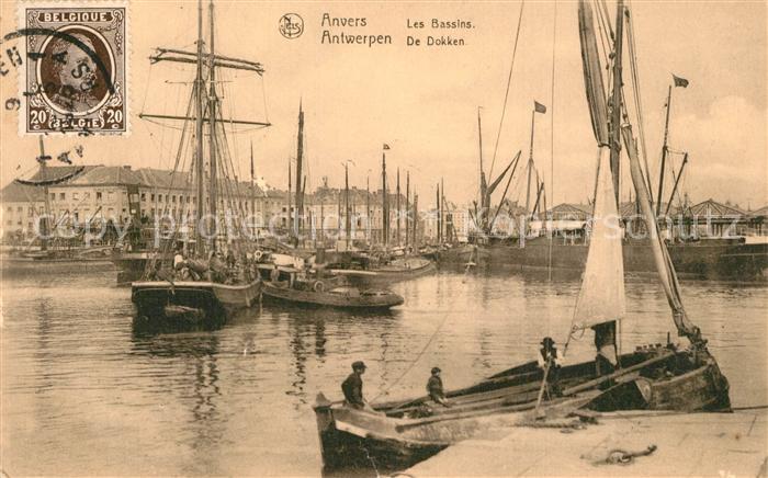 Anvers Antwerpen Les Bassins Port Bateaux
