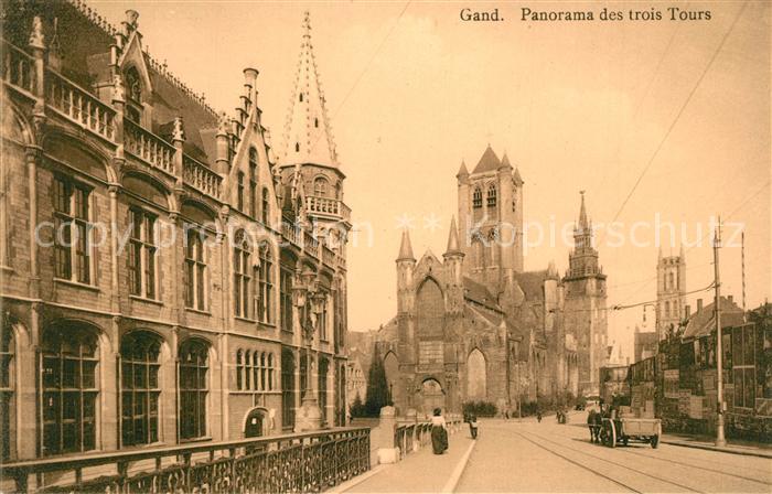 Gand Belgien Panorama des trois Tours