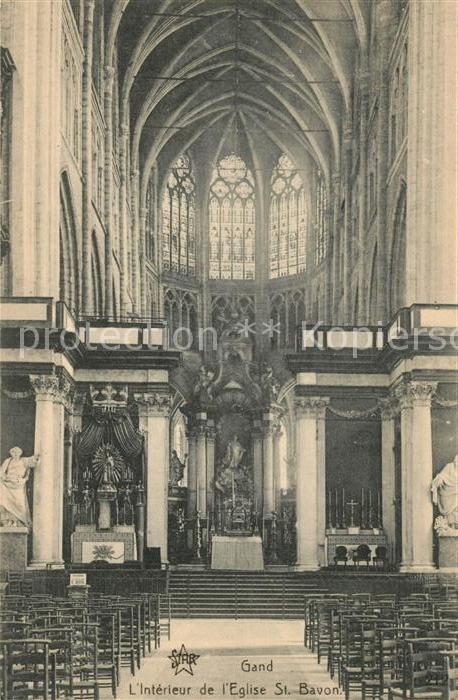 Gand Belgien Intérieur de l'Eglise Saint Bavon
