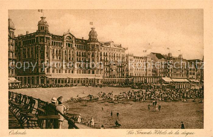 Ostende Oostende Les Grands Hotels de la Digue et la plage