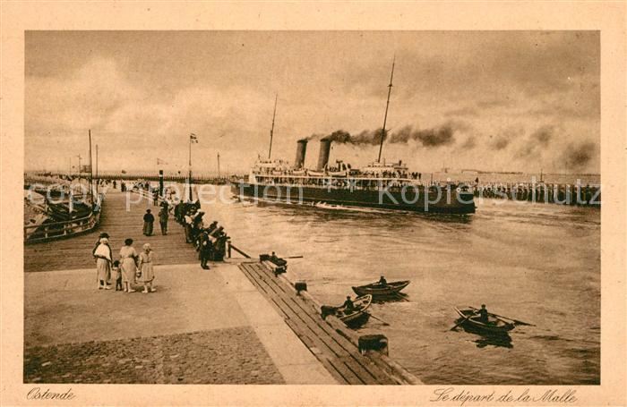 Ostende Oostende Estacade Départ de la Malle Vapeur