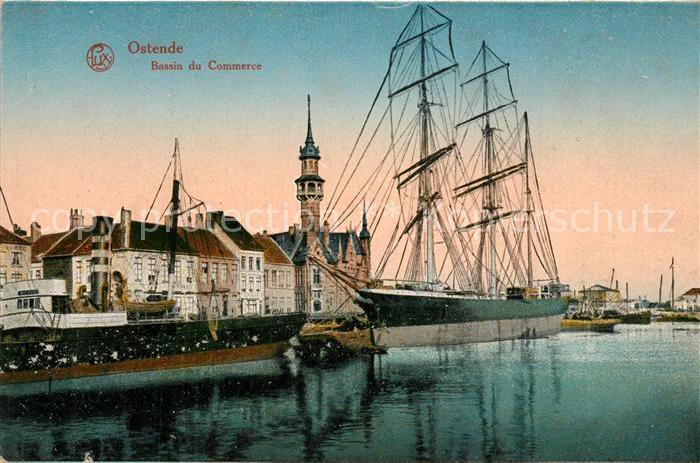 Ostende Oostende Bassin du Commerce Bateaux