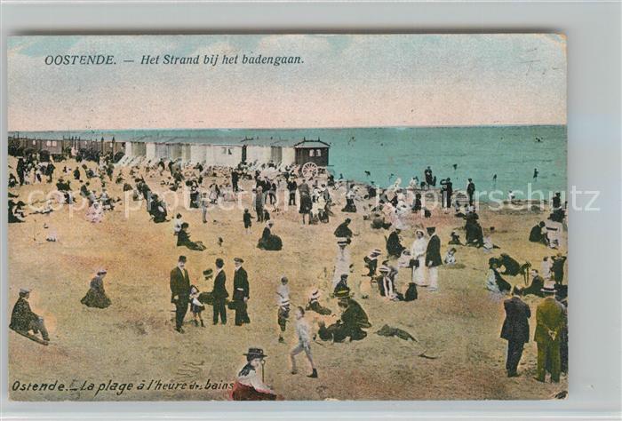 Oostende Ostende Het Strand bij het badengaan La Plage
