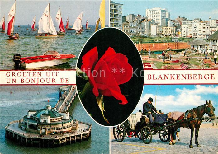 Blankenberge Segelpartie Tennisplatz Seebruecke Pferdekutsche