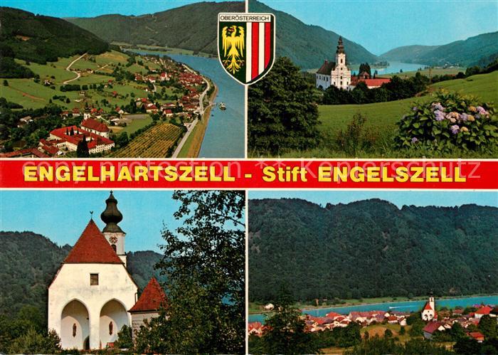 Engelhartszell Donau Oberoesterreich mit Trappistenkloster Engelszell Panorama