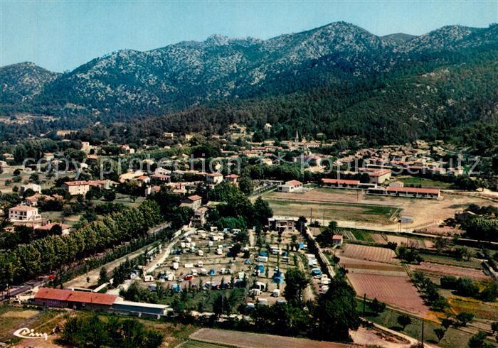 Gemenos Vue generale aerienne Au premier plan le Camping