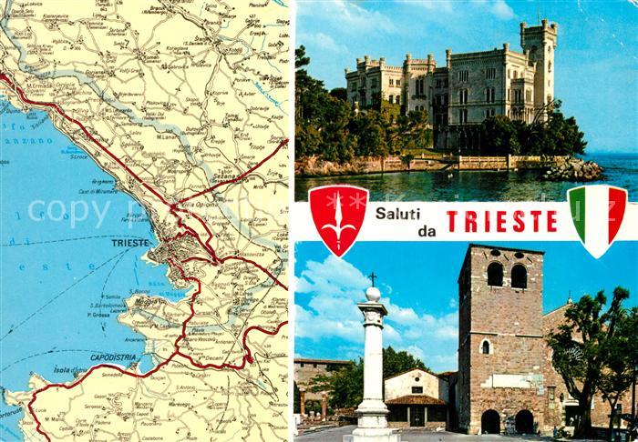 Trieste Gebietskarte Castello di Miramare Cattedrale di San Giusto