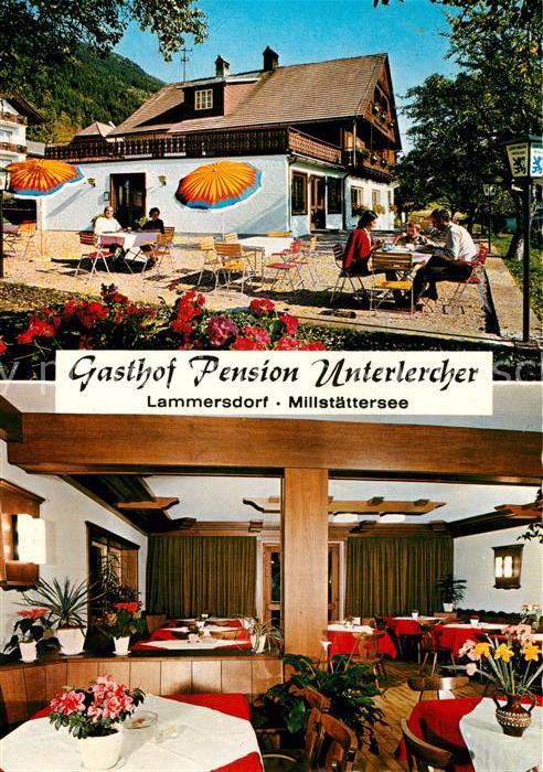 Millstatt Millstaettersee Gasthof Pension Unterlercher Gastraum Terrasse