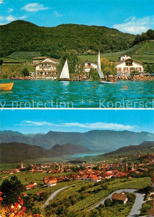 Kalterer See Suedtirol Ostufer Pension Klughammer Mendelstrasse mit St Nikolaus