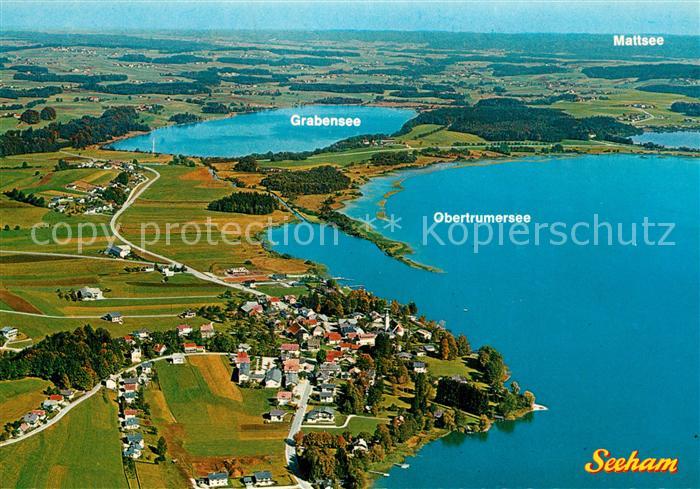 Seeham Obertrumersee Fliegeraufnahme mit Grabensee und Mattsee
