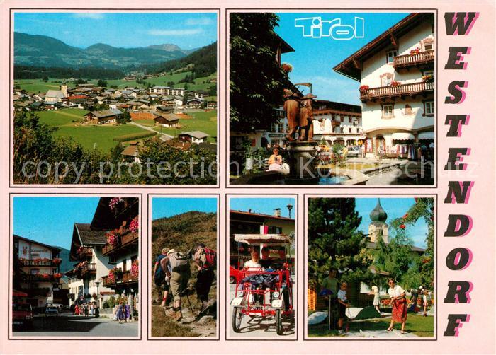 Westendorf Tirol Panorama Brunnen Ortsmotive Rikscha Minigolf