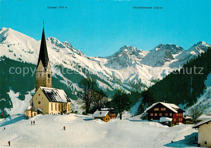 Mittelberg Kleinwalsertal Kirche Schuesser Schafalpenkoepfe
