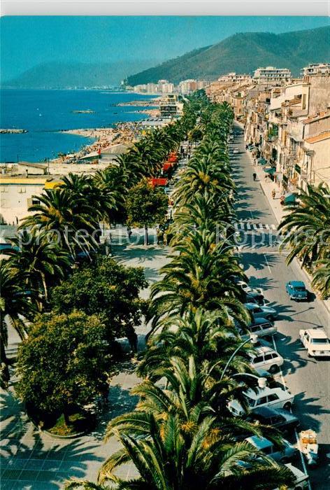 Loano Panorama della passeggiata lungomare e spiaggia