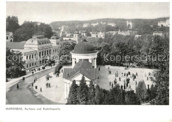 Marienbad Tschechien Boehmen Kurhaus und Rudolfsquelle