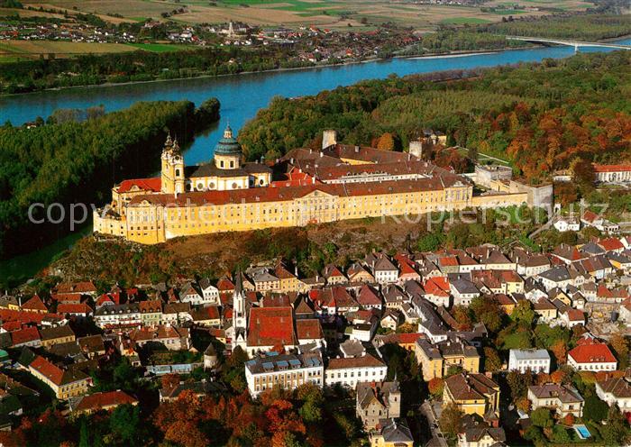 Melk Donau Stift Melk Fliegeraufnahme