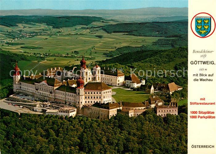 Goettweig Benediktinerstift mit Stiftsrestaurant Fliegeraufnahme