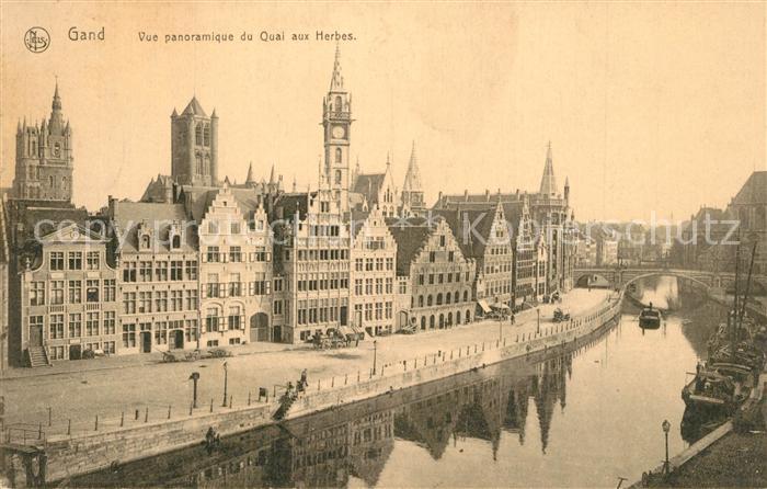 Gand Belgien Vue panoramique du Quai aux Herbes