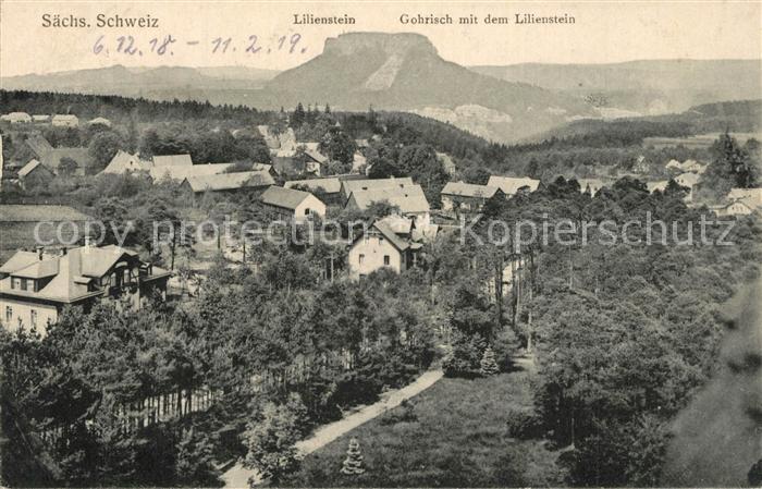 Gohrisch Panorama mit Blick zum Lilienstein Tafelberg Elbsandsteingebirge