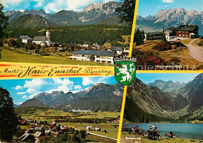 Ruperting Sommerfrische Ortsansicht mit Kirche Haus Ennstal Krummholzhuette Bode