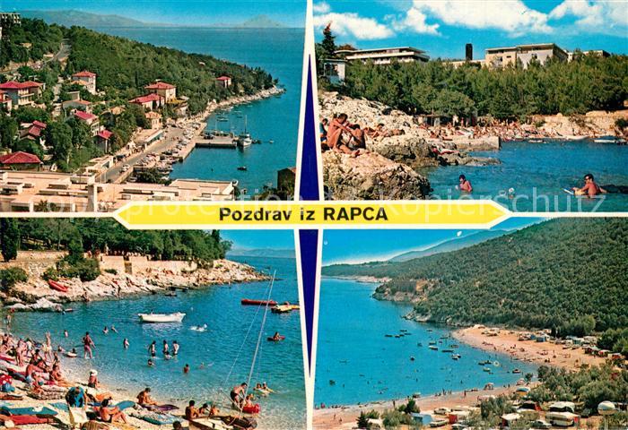 Rabac Kroatien Panorama Hafen Kueste Bucht Badestrand