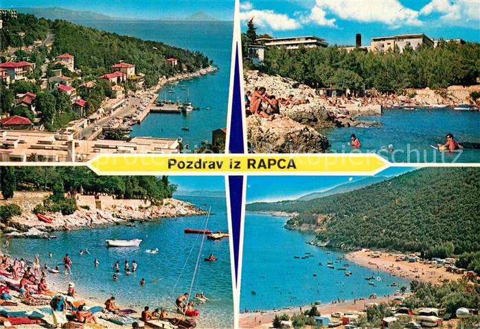 Rabac Kroatien Panorama Hafen Kueste Bucht Badestrand