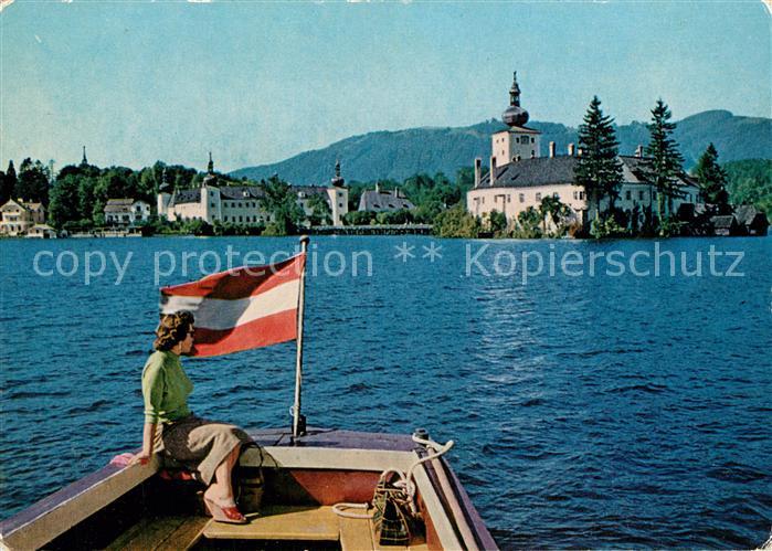 Gmunden Salzkammergut See- und Landschloss Ort Ansicht vom Boot aus