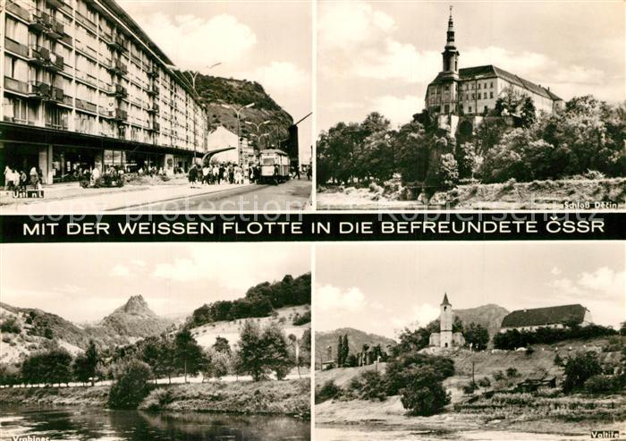 Usti nad Labem Geschaeftsstrasse Schloss Decin Vrabinec Burgruine Sperlingstein