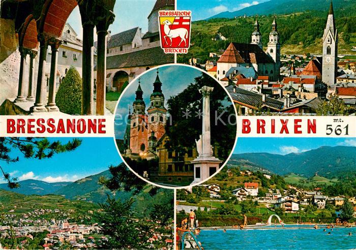 Bressanone Teilansichten Kirche Freibad Alpenpanorama