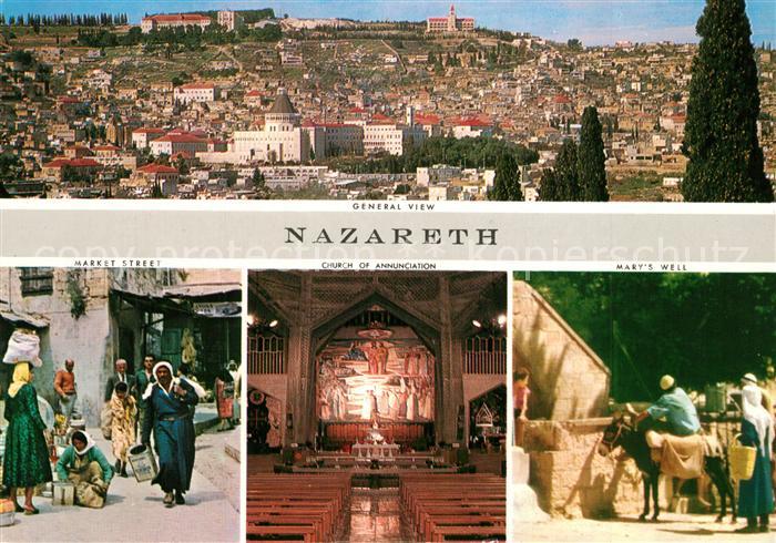 Nazareth Israel Panorama Market Street Church of Annunciation Mary's Well