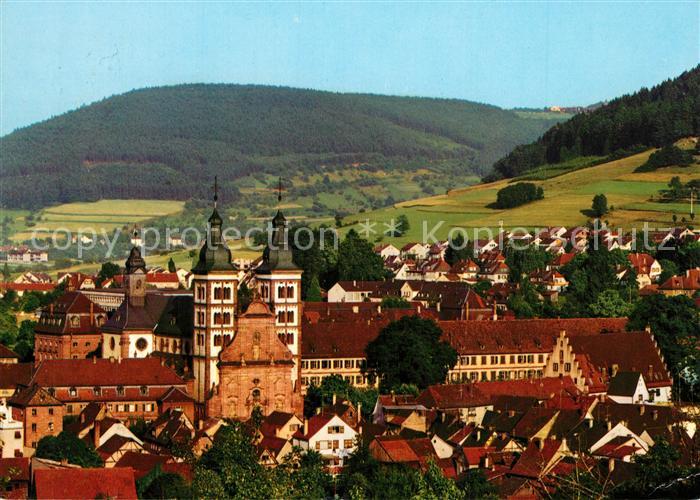Amorbach Miltenberg Ortsansicht mit Kirche Barockstadt im Odenwald