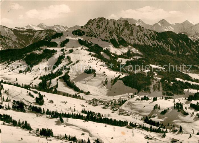 Jungholz Tirol Wintersportplatz Alpenpanorama Fliegeraufnahme
