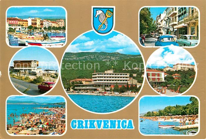 Crikvenica Kroatien Teilansichte Badeort Strand Hotels Strassenpartie