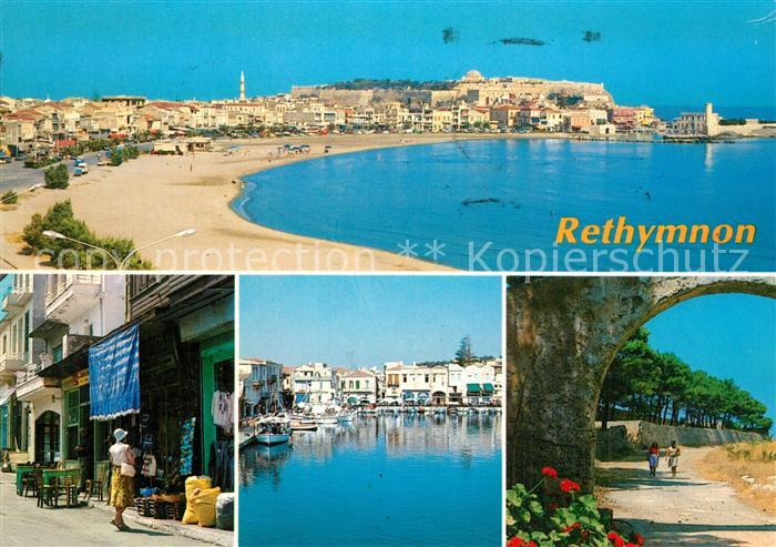 Rethymnon Kreta Badestrand Hafen Souvenirs Promenade