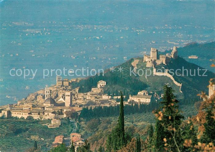 Assisi Umbria La Rocca Maggiore vista dal Monte Subasio