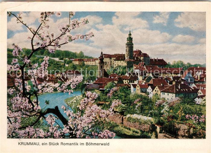 Krummau Suedboehmen Ortspanorama Baumbluete Jahrweiser Schoenes Sudetenland