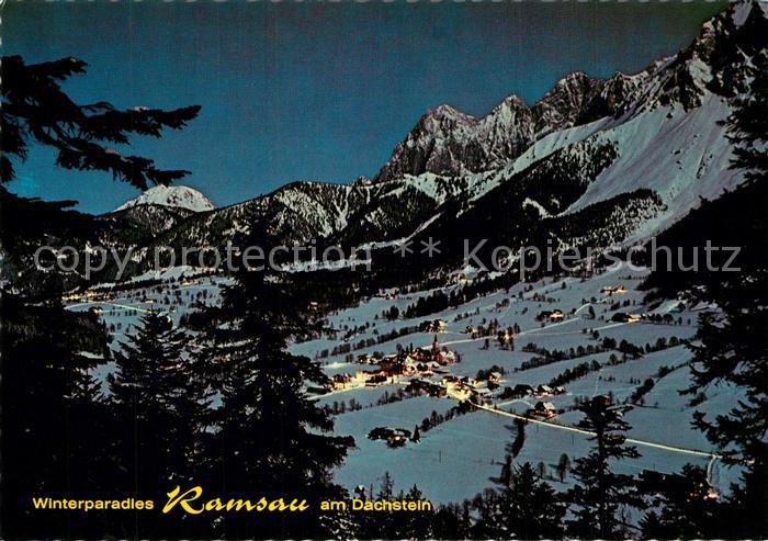 Ramsau Berchtesgaden Winterlandschaft Nachtaufnahme