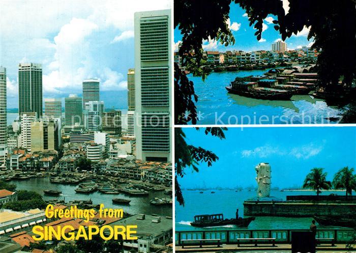 Singapore Hafen Hochhaeuser Panoramen
