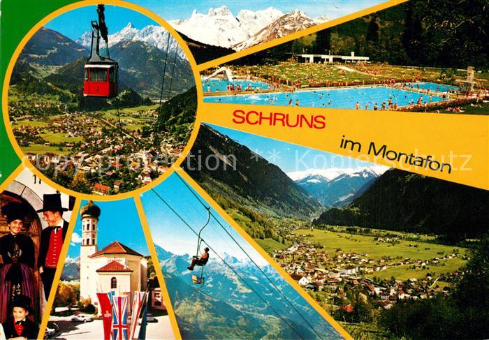 Schruns Tschagguns Seilbahn Kirche Panorama Freibad