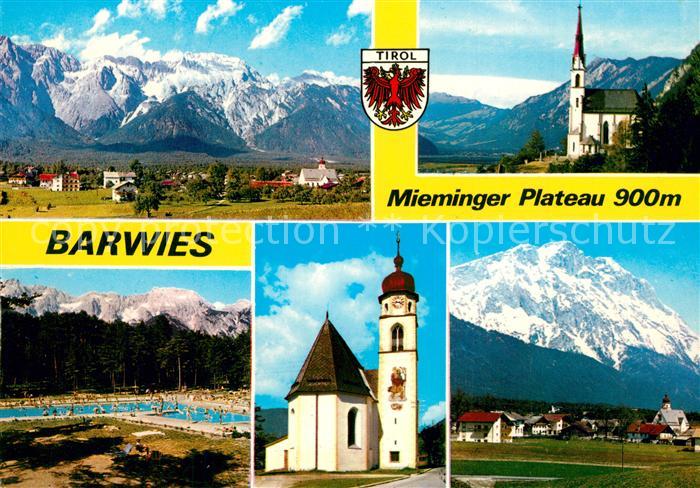 Barwies Mieminger Plateau Kirchen Panorama Freibad